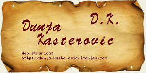 Dunja Kašterović vizit kartica